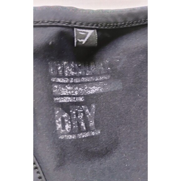 Gymshark Sports Bra Black Cropped Racerback Elastic Band Logo Womens XS/S Gym... - Picture 4 of 7